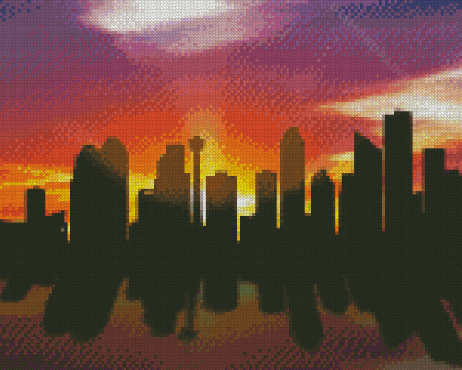 Skyline Calgary Sunset 5D Diamond Painting