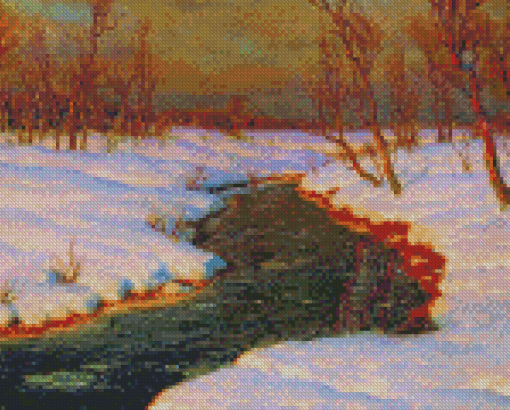 Snowy River At Sunset Diamond Painting