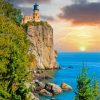 Split Rock Lighthouse Sunset Diamond Painting
