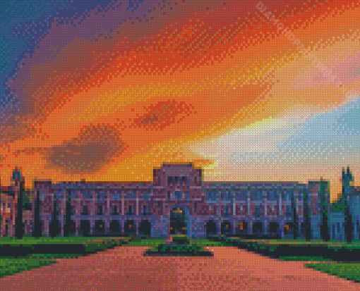 Sunset At Rice University Diamond Paintings