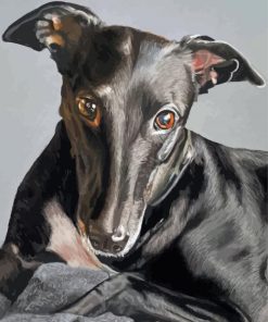 The Black Greyhound Dog Diamond Painting