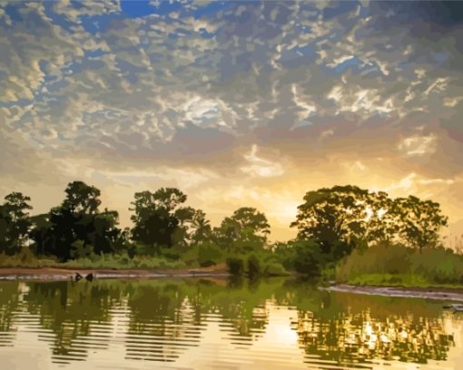 The Gambia Landscape At Sunset Diamond Painting