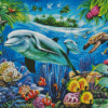 Dolphin And Turtle Underwater Diamond Paintings