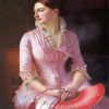 Victorian Woman Wearing Pink Diamond Painting