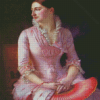 Victorian Woman Wearing Pink Diamond Paintings