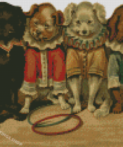 Victorian Animals Puppies Diamond Paintings