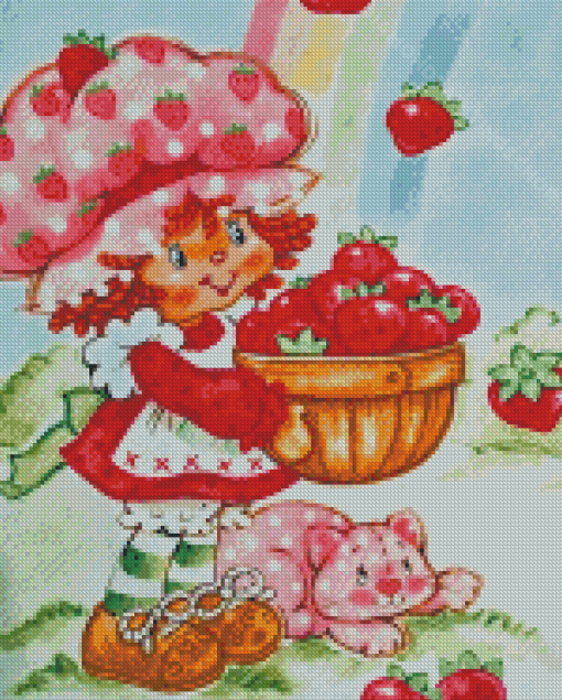 Vintage Strawberry Shortcake Cartoon Diamond Paintings