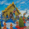 Wat Rong Suea Ten Blue Temple Chiang Rai Diamond Paintings