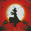 Witch Silhouette Happy Halloween Diamond Paintings