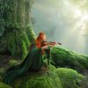 Woman Playing Violin In The Woods Diamond Painting
