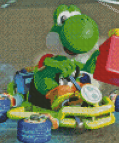 Yoshi Mario Kart Game Diamond Paintings