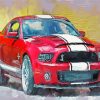 Abstract Red Mustang Diamond Painting
