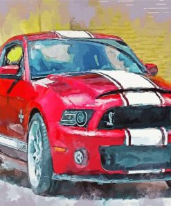 Abstract Red Mustang Diamond Painting