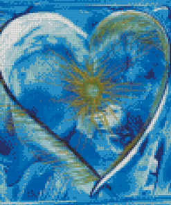Aesthetic Blue Heart Diamond Paintings