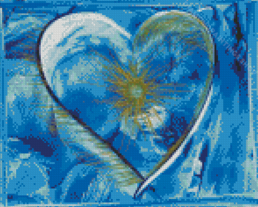 Aesthetic Blue Heart Diamond Paintings