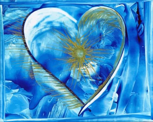 Aesthetic Blue Heart Diamond Painting