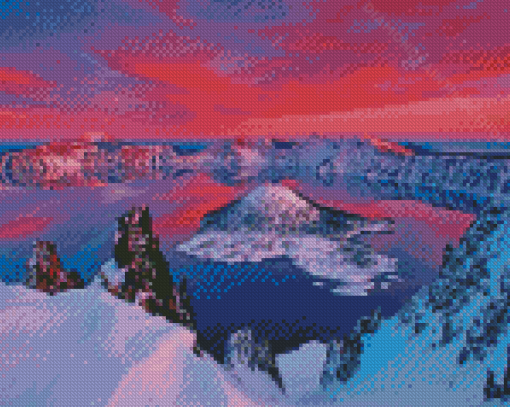 Aesthetic Crater Lake Diamond Paintings