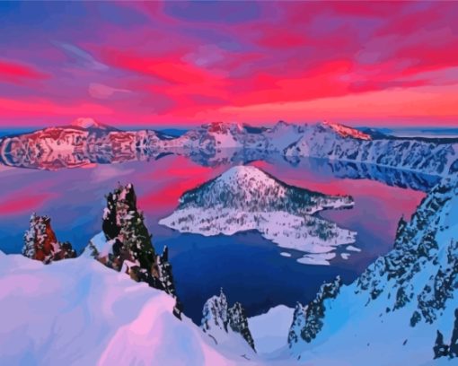 Aesthetic Crater Lake Diamond Painting