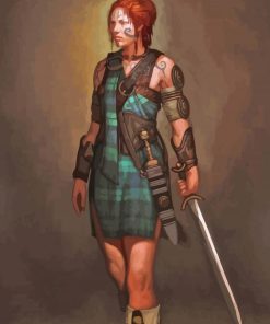 Aesthetic Scottish Female Warrior Diamond Painting