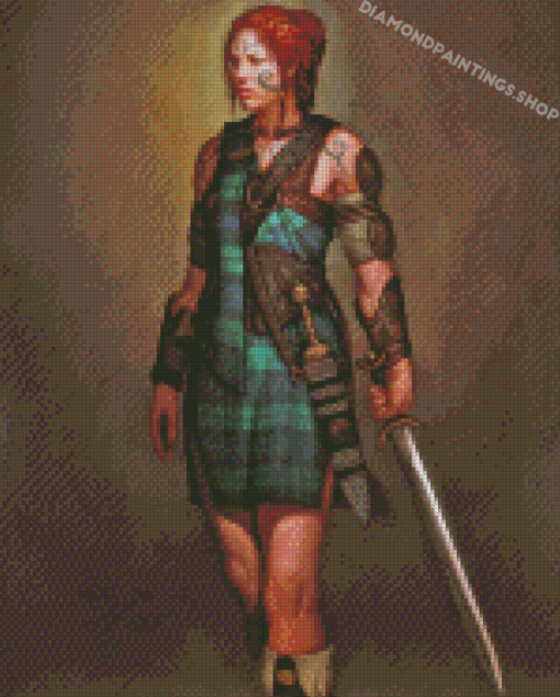 Aesthetic Scottish Female Warrior Diamond Paintings