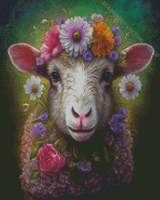 Aesthetic Floral Sheep Diamond Paintings