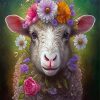 Aesthetic Floral Sheep Diamond Painting
