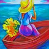Aesthetic Woman Enjoying Summer On Boat Diamond Painting