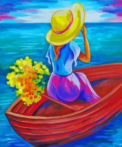 Aesthetic Woman Enjoying Summer On Boat Diamond Painting