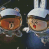 Brown And Cony In Space Diamond Paintings