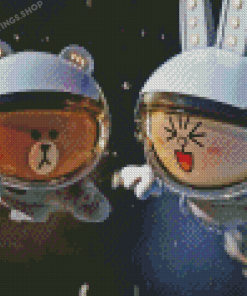 Brown And Cony In Space Diamond Paintings