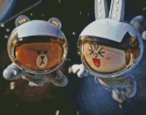 Brown And Cony In Space Diamond Paintings