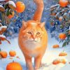 Cat In Snow Diamond Painting