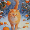 Cat In Snow Diamond Paintings