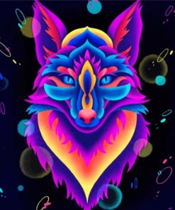 Colorful Neon Fox Diamond Painting