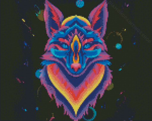 Colorful Neon Fox Diamond Paintings