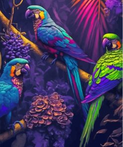 Exotic African Parrots Diamond Painting