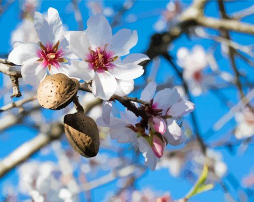 Flowering Almond Tree Diamond Painting
