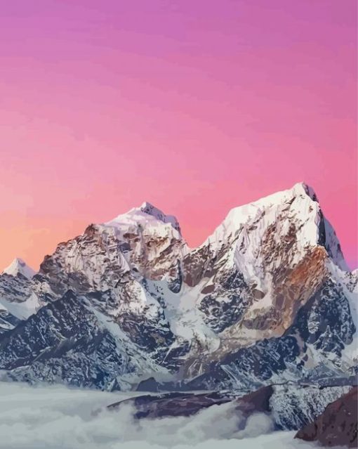 Glacier Himalayas At Sunset Diamond Painting