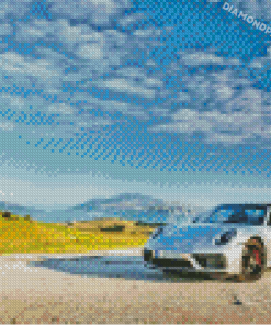 Grey Porsche Targa Diamond Paintings