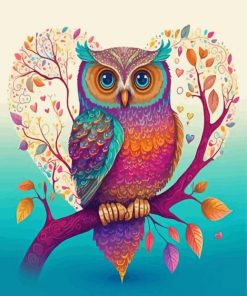 Heart Owl Diamond Painting