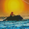 Man On Jet Ski Silhouette Diamond Paintings