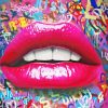Pink Graffiti Lips Diamond Painting