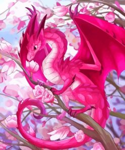 Pink Mystical Dragon Diamond Painting
