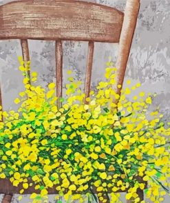 Yellow Flowers On The Chair Diamond Painting
