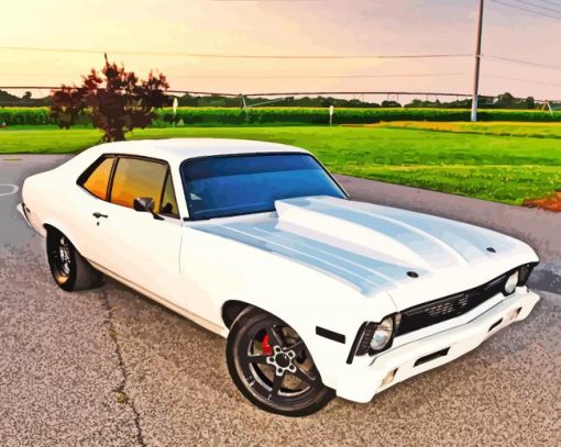 1970 White Chevrolet Nova Diamond Painting