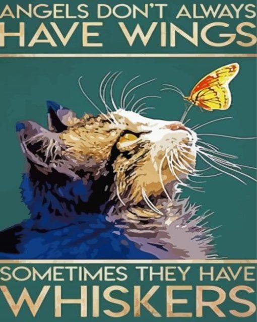 Angels Don’t Always Have Wings Sometimes They Have Whiskers Diamond Painting