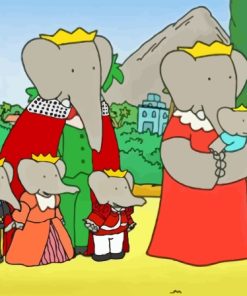 Babar The Elephant Family Diamond Painting