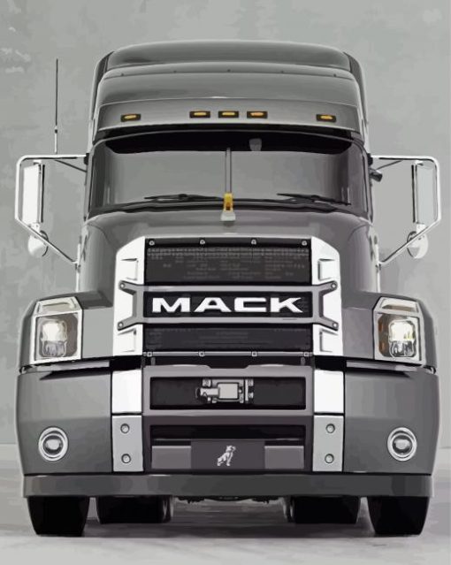 Black And White Mack Truck Diamond Painting