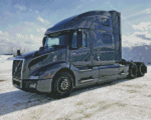 Black Volvo Truck Diamond Paintings