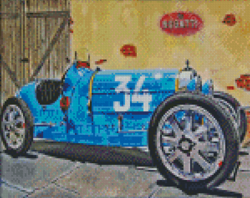 Blue Bugatti Type 35 Diamond Paintings